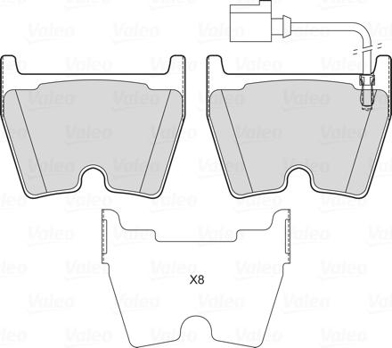 Valeo 601757 - Kit pastiglie freno, Freno a disco autozon.pro