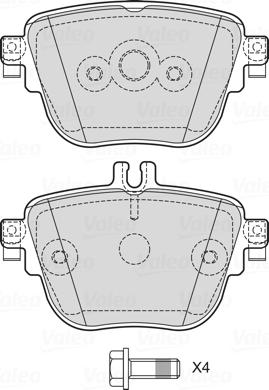 Valeo 601765 - Kit pastiglie freno, Freno a disco autozon.pro