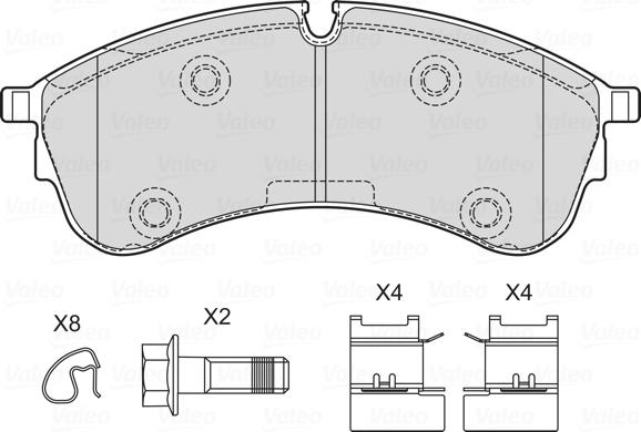 Valeo 601761 - Kit pastiglie freno, Freno a disco autozon.pro