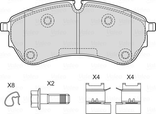 Valeo 601762 - Kit pastiglie freno, Freno a disco autozon.pro