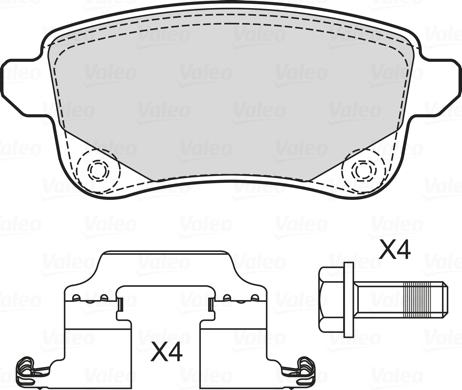 Valeo 601706 - Kit pastiglie freno, Freno a disco autozon.pro