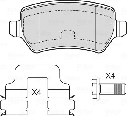 Valeo 601701 - Kit pastiglie freno, Freno a disco autozon.pro