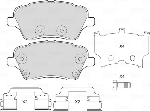 Valeo 601703 - Kit pastiglie freno, Freno a disco autozon.pro