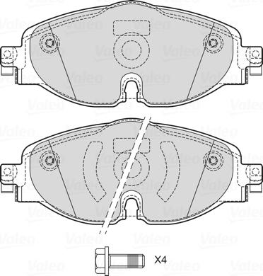 Valeo 601702 - Kit pastiglie freno, Freno a disco autozon.pro