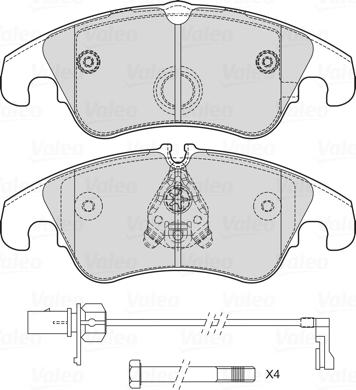 Valeo 601714 - Kit pastiglie freno, Freno a disco autozon.pro