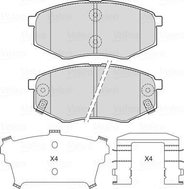 Valeo 601715 - Kit pastiglie freno, Freno a disco autozon.pro