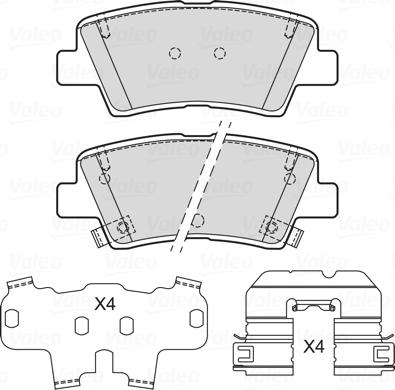 Valeo 601718 - Kit pastiglie freno, Freno a disco autozon.pro