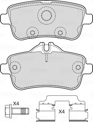 Valeo 601734 - Kit pastiglie freno, Freno a disco autozon.pro