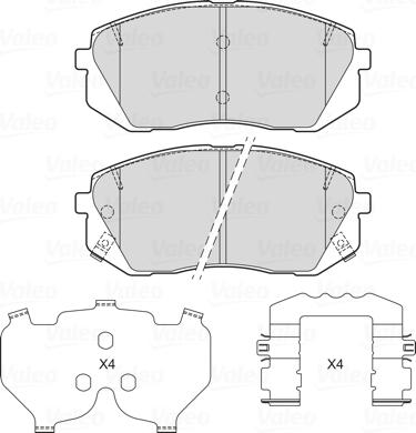 Valeo 601720 - Kit pastiglie freno, Freno a disco autozon.pro