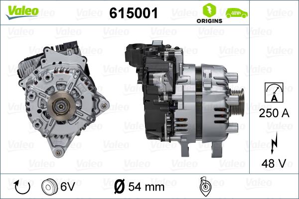 Valeo 615001 - Alternatore motorino d'avviamento autozon.pro