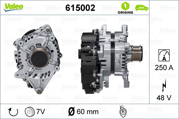 Valeo 615002 - Alternatore motorino d'avviamento autozon.pro