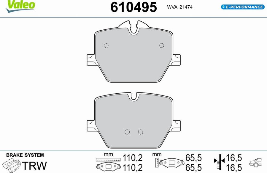 Valeo 610495 - Kit pastiglie freno, Freno a disco autozon.pro