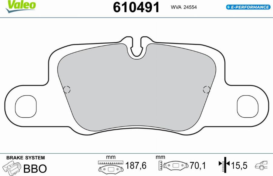 Valeo 610491 - Kit pastiglie freno, Freno a disco autozon.pro