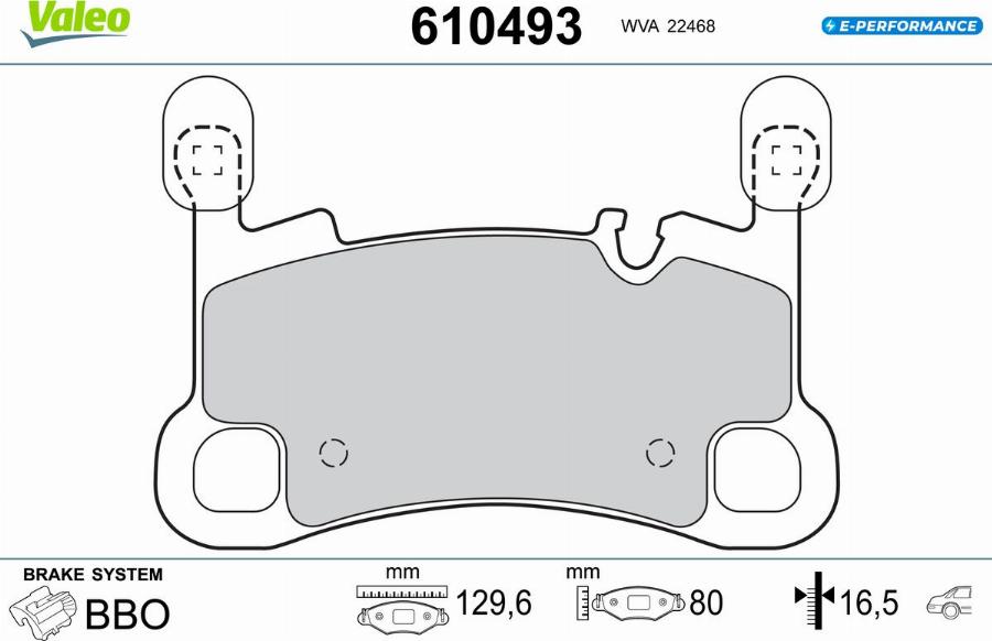 Valeo 610493 - Kit pastiglie freno, Freno a disco autozon.pro