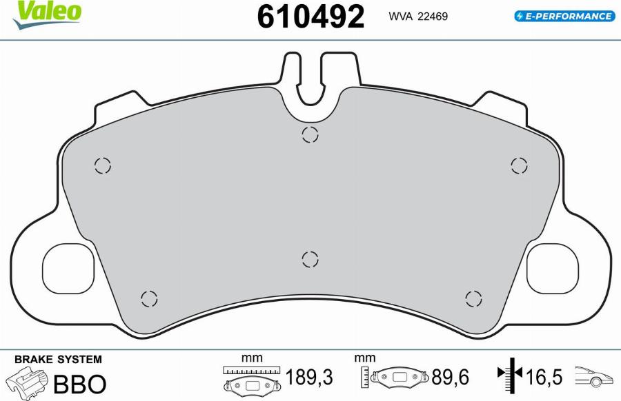 Valeo 610492 - Kit pastiglie freno, Freno a disco autozon.pro