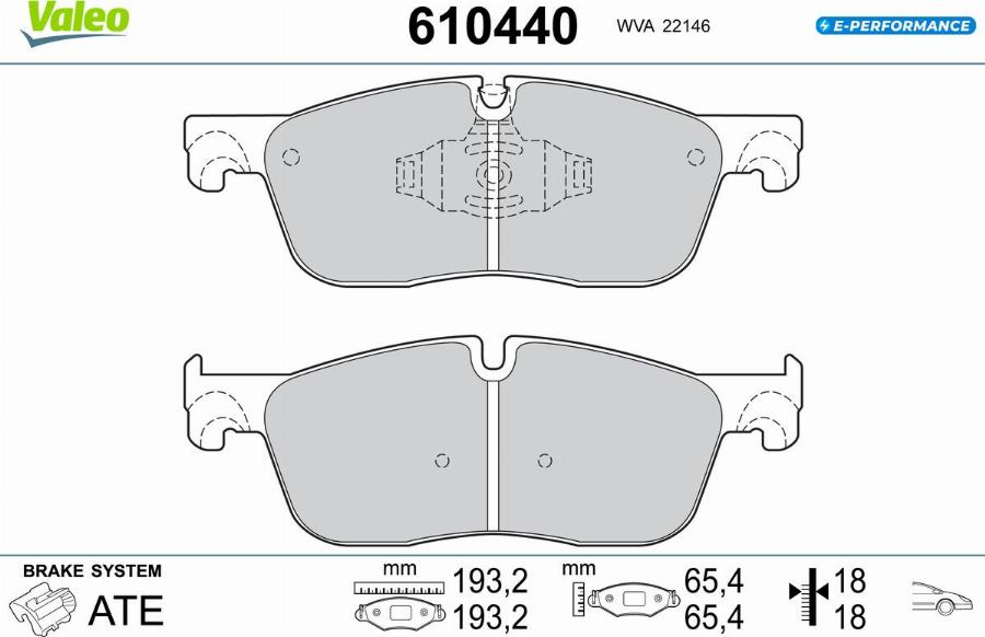 Valeo 610440 - Kit pastiglie freno, Freno a disco autozon.pro