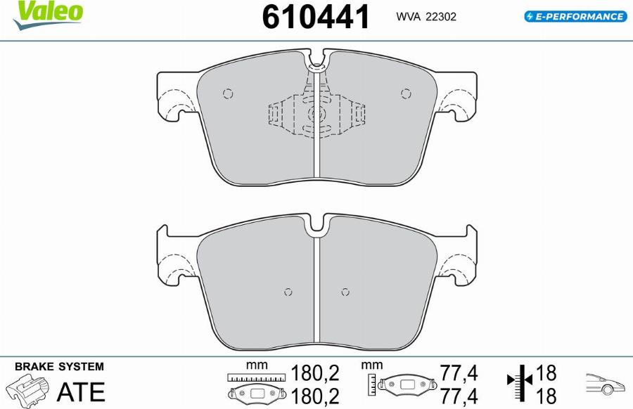 Valeo 610441 - Kit pastiglie freno, Freno a disco autozon.pro