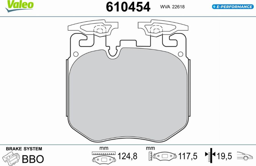 Valeo 610454 - Kit pastiglie freno, Freno a disco autozon.pro