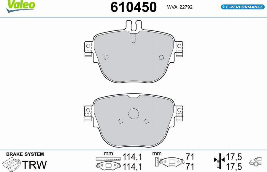 Valeo 610450 - Kit pastiglie freno, Freno a disco autozon.pro