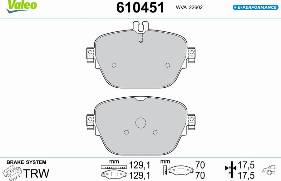 Valeo 610451 - Kit pastiglie freno, Freno a disco autozon.pro