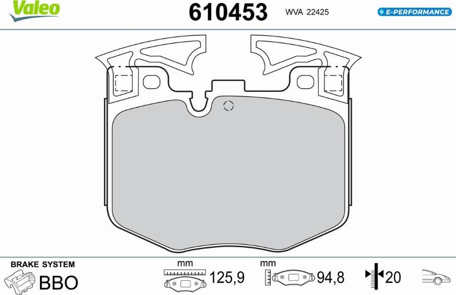 Valeo 610453 - Kit pastiglie freno, Freno a disco autozon.pro