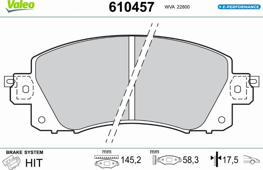 Valeo 610457 - Kit pastiglie freno, Freno a disco autozon.pro