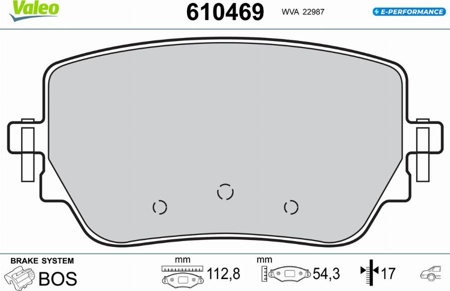 Valeo 610469 - Kit pastiglie freno, Freno a disco autozon.pro