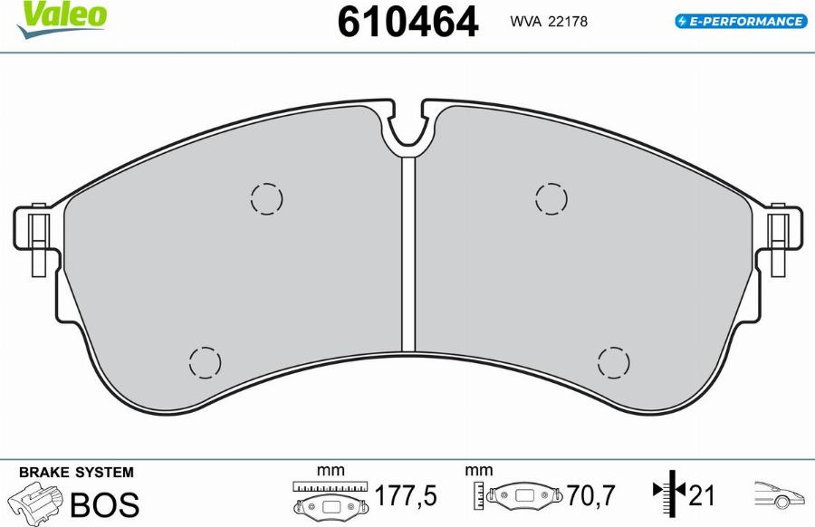 Valeo 610464 - Kit pastiglie freno, Freno a disco autozon.pro