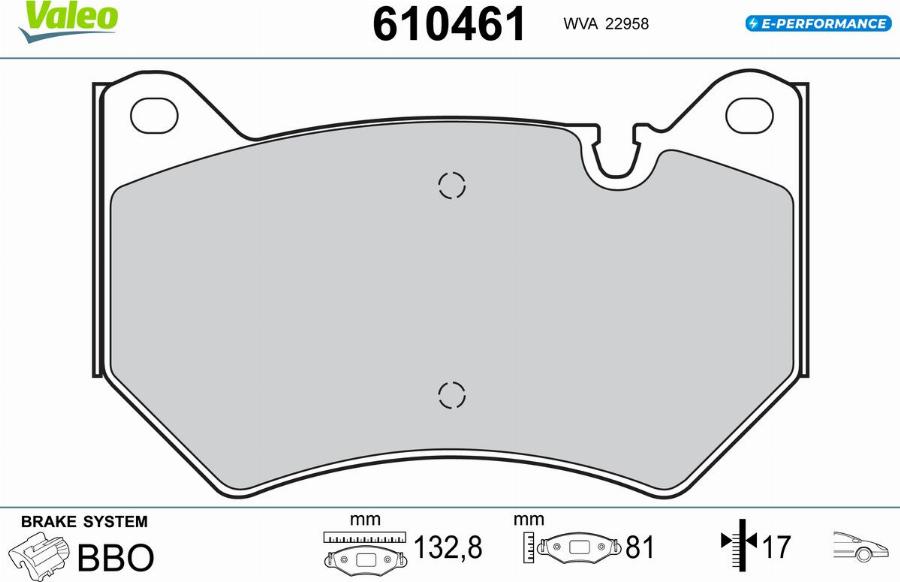 Valeo 610461 - Kit pastiglie freno, Freno a disco autozon.pro