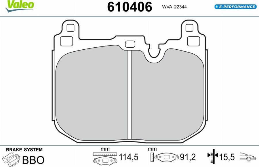 Valeo 610406 - Kit pastiglie freno, Freno a disco autozon.pro