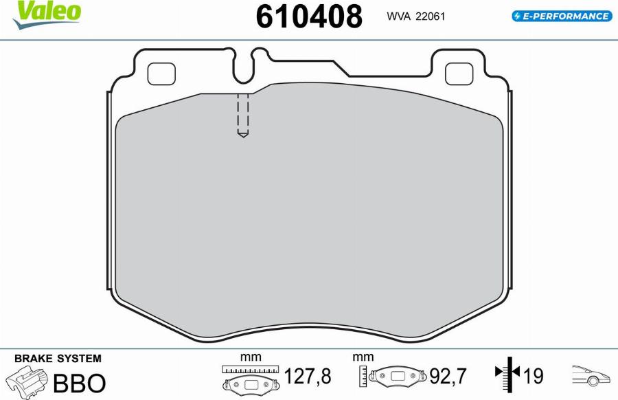 Valeo 610408 - Kit pastiglie freno, Freno a disco autozon.pro