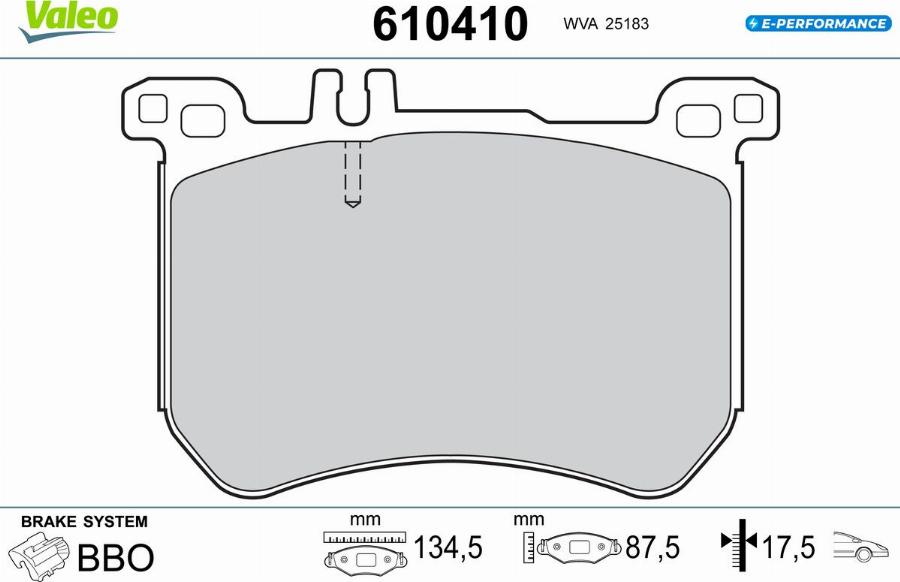 Valeo 610410 - Kit pastiglie freno, Freno a disco autozon.pro