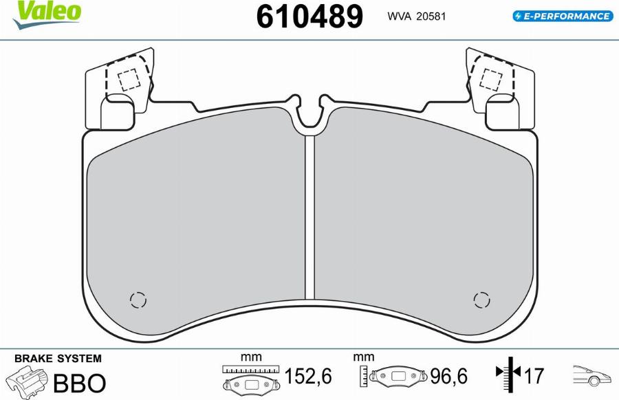 Valeo 610489 - Kit pastiglie freno, Freno a disco autozon.pro