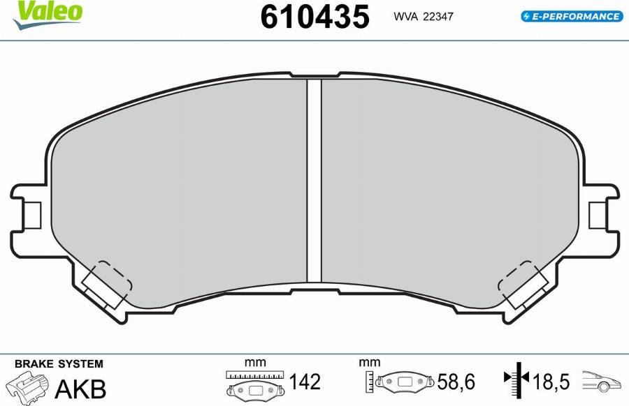 Valeo 610435 - Kit pastiglie freno, Freno a disco autozon.pro