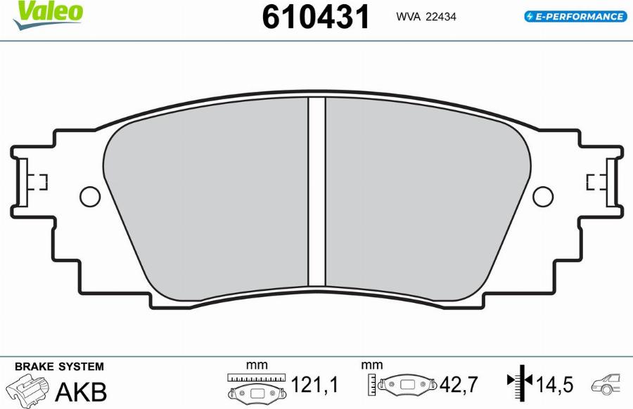 Valeo 610431 - Kit pastiglie freno, Freno a disco autozon.pro