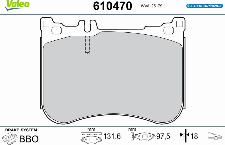 Valeo 610470 - Kit pastiglie freno, Freno a disco autozon.pro