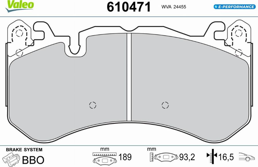 Valeo 610471 - Kit pastiglie freno, Freno a disco autozon.pro