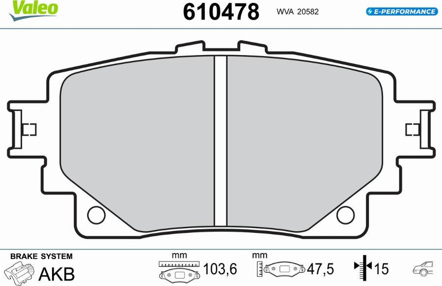 Valeo 610478 - Kit pastiglie freno, Freno a disco autozon.pro