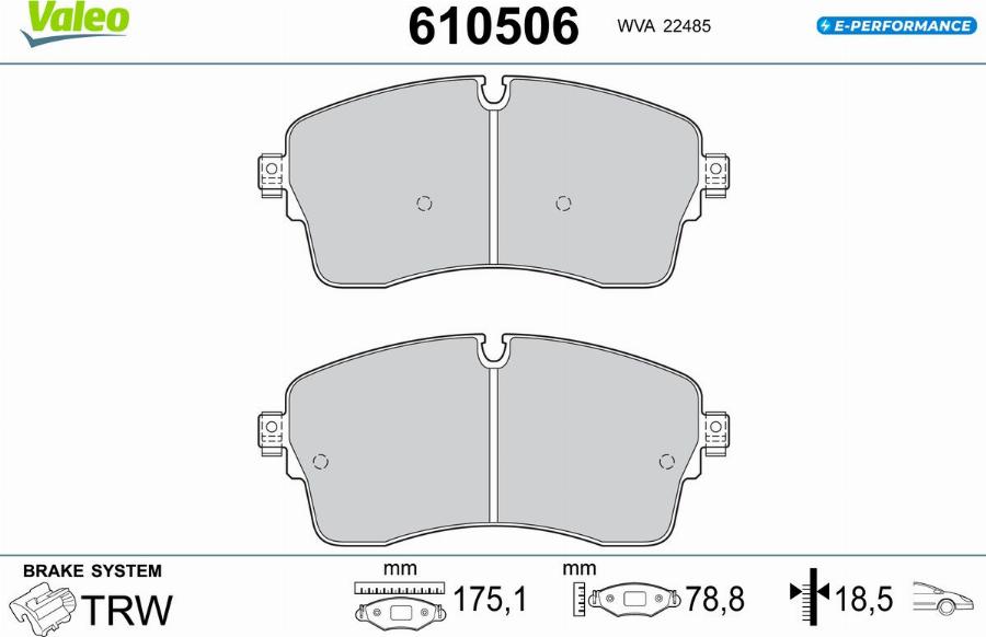 Valeo 610506 - Kit pastiglie freno, Freno a disco autozon.pro