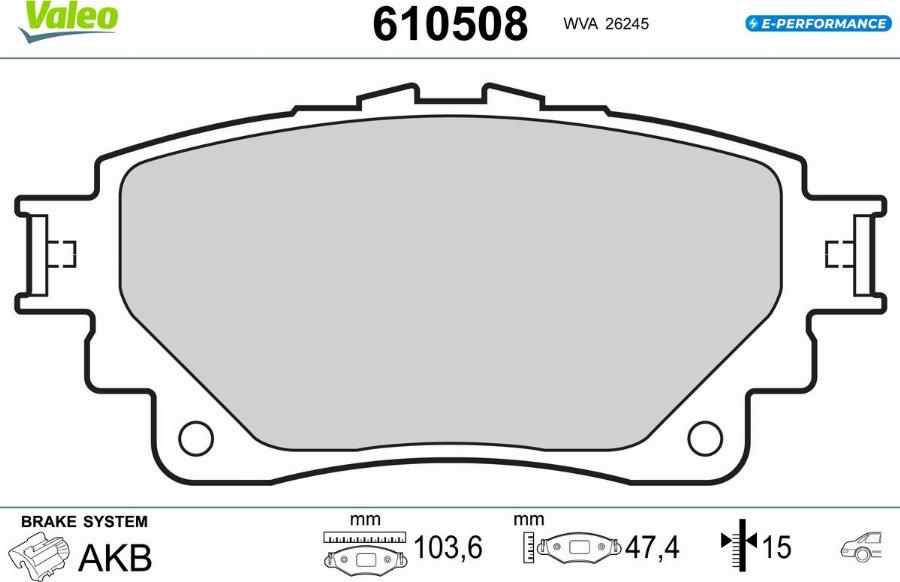 Valeo 610508 - Kit pastiglie freno, Freno a disco autozon.pro