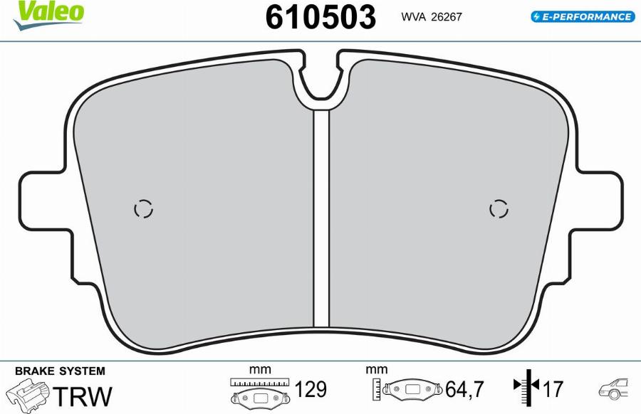 Valeo 610503 - Kit pastiglie freno, Freno a disco autozon.pro