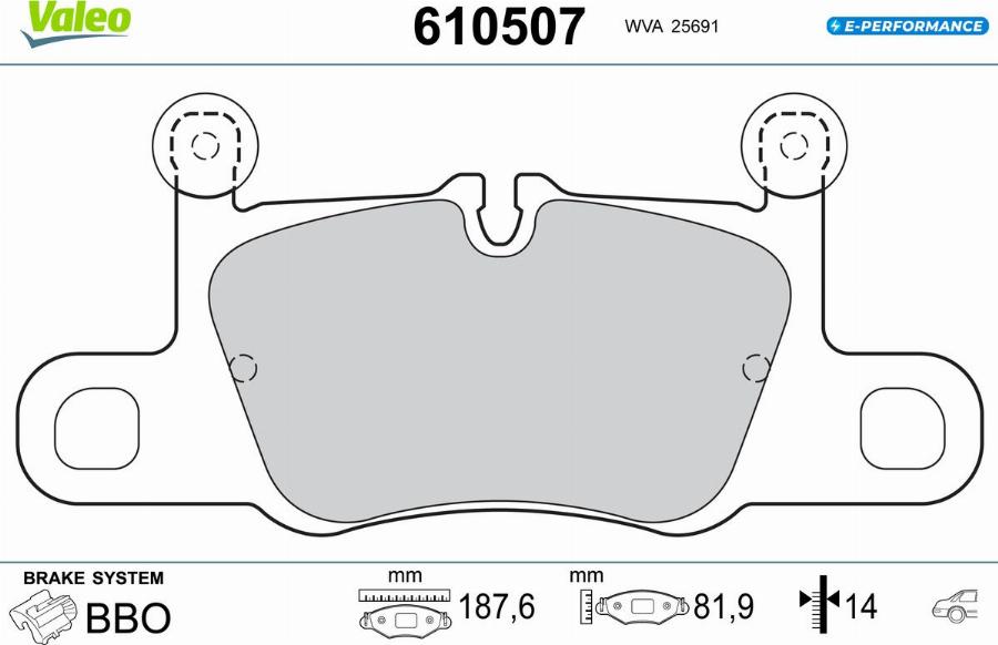 Valeo 610507 - Kit pastiglie freno, Freno a disco autozon.pro