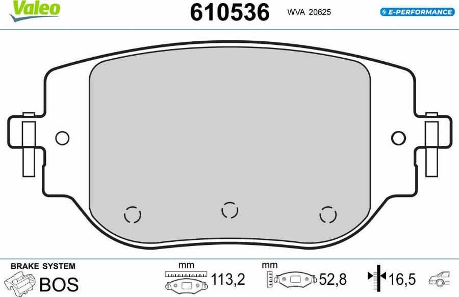 Valeo 610536 - Kit pastiglie freno, Freno a disco autozon.pro