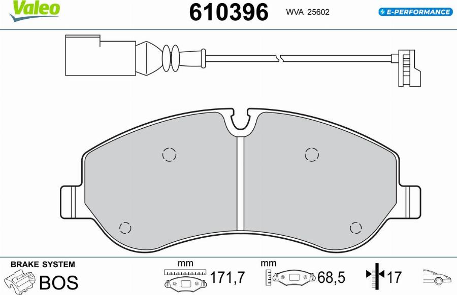 Valeo 610396 - Kit pastiglie freno, Freno a disco autozon.pro