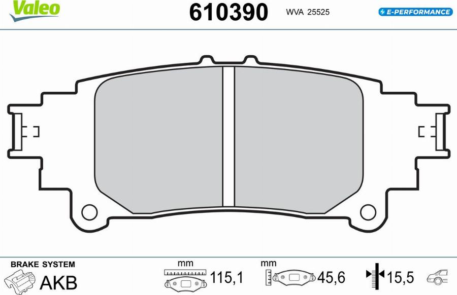 Valeo 610390 - Kit pastiglie freno, Freno a disco autozon.pro