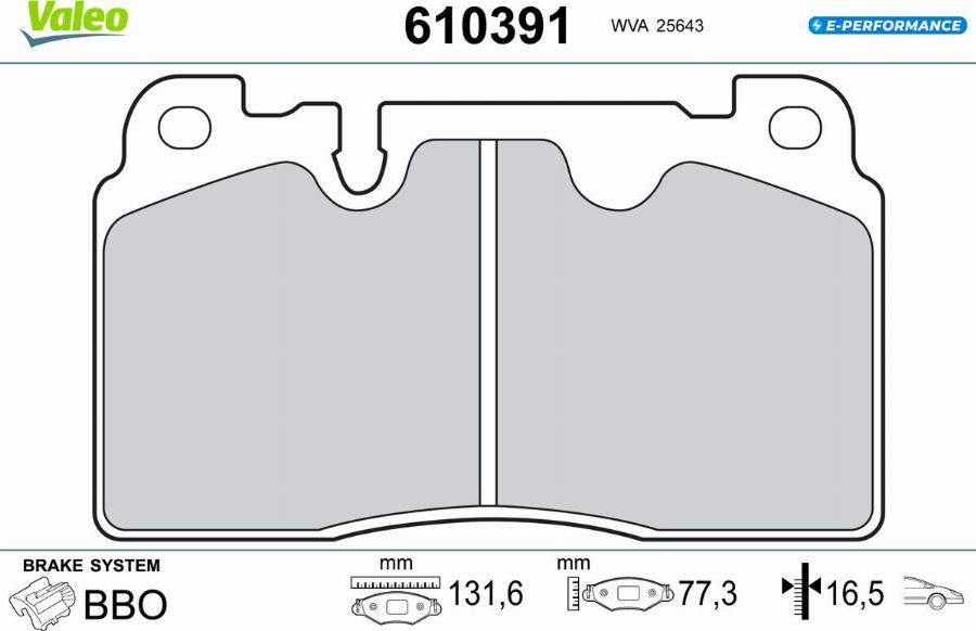 Valeo 610391 - Kit pastiglie freno, Freno a disco autozon.pro