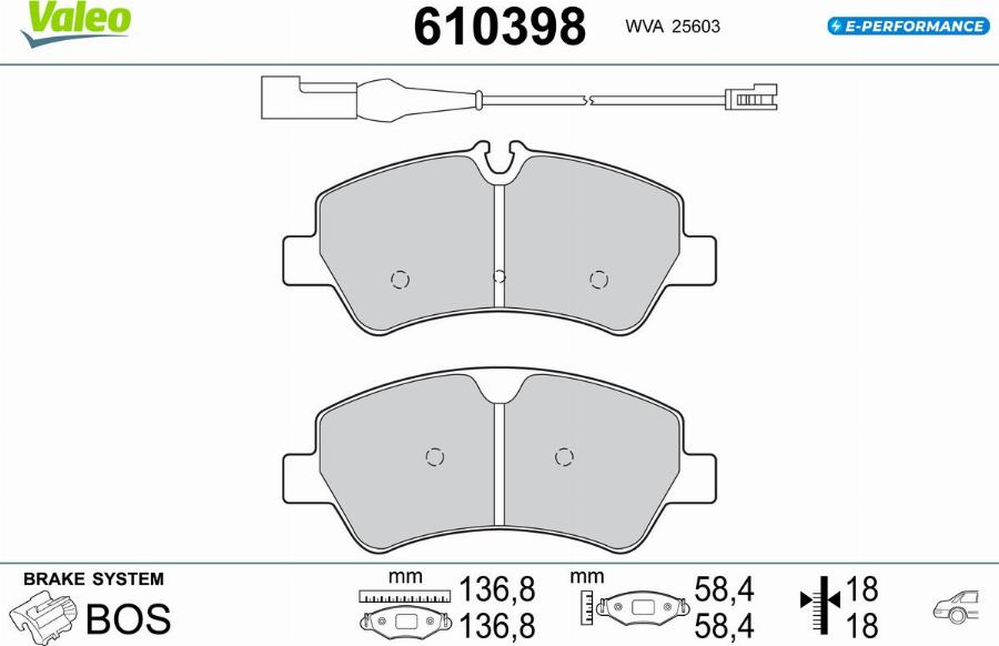 Valeo 610398 - Kit pastiglie freno, Freno a disco autozon.pro