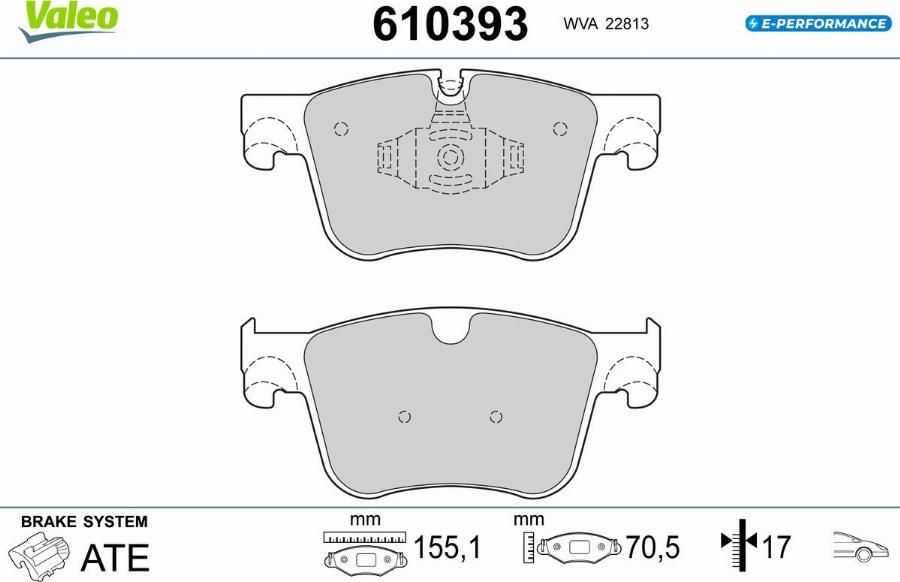 Valeo 610393 - Kit pastiglie freno, Freno a disco autozon.pro