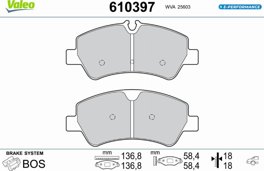 Valeo 610397 - Kit pastiglie freno, Freno a disco autozon.pro