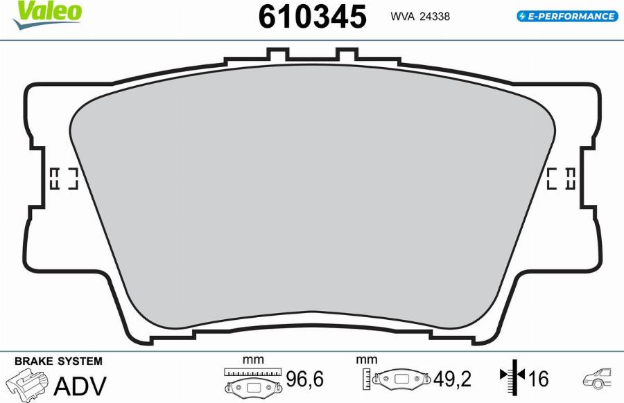 Valeo 610345 - Kit pastiglie freno, Freno a disco autozon.pro